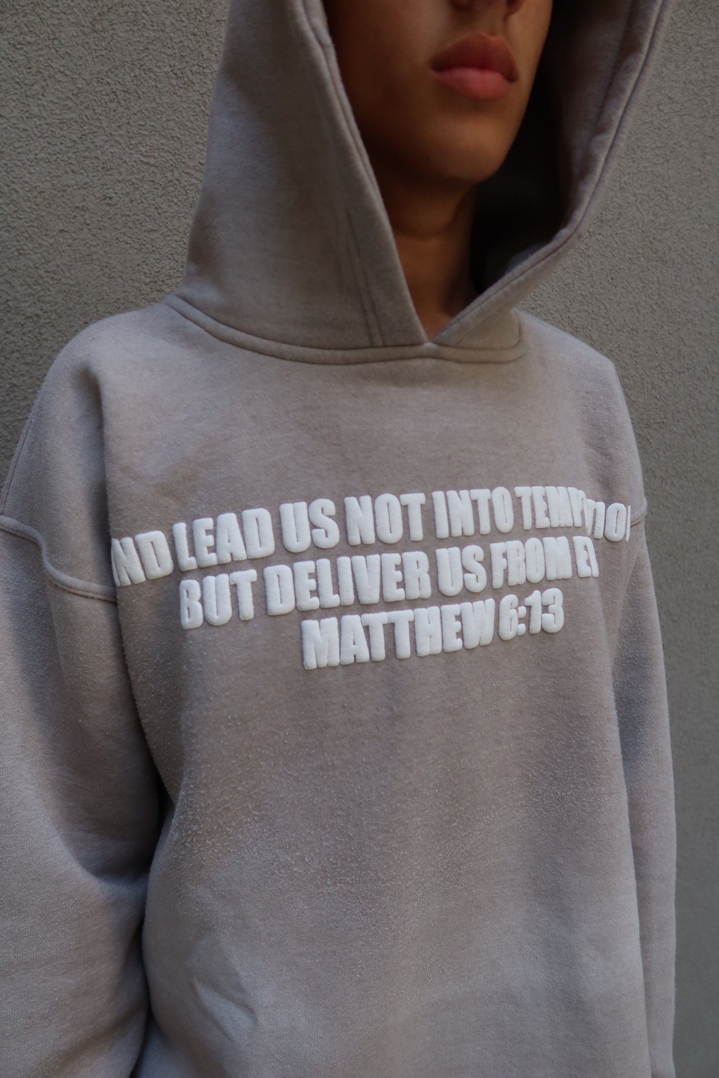 Gray Scripture Hoodie