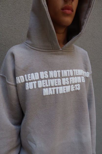 Gray Scripture Hoodie