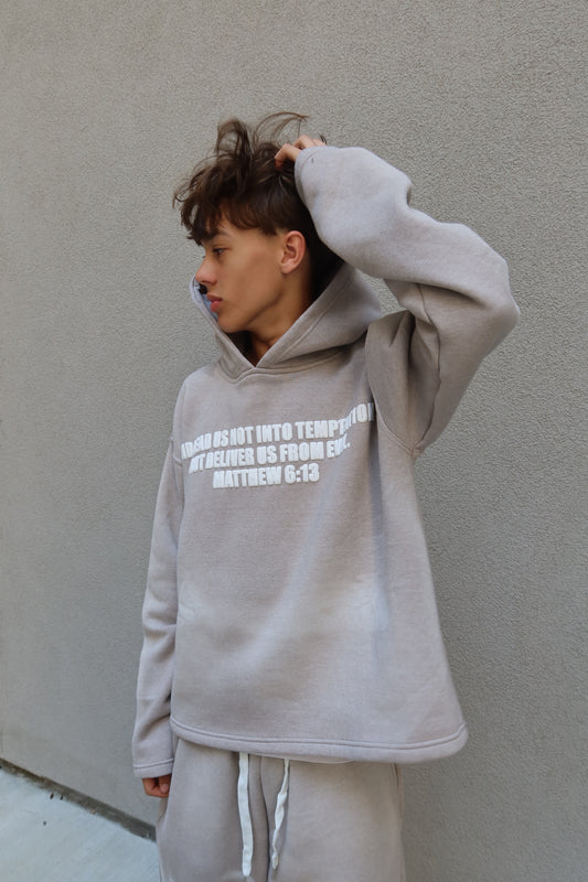 Gray Scripture Hoodie